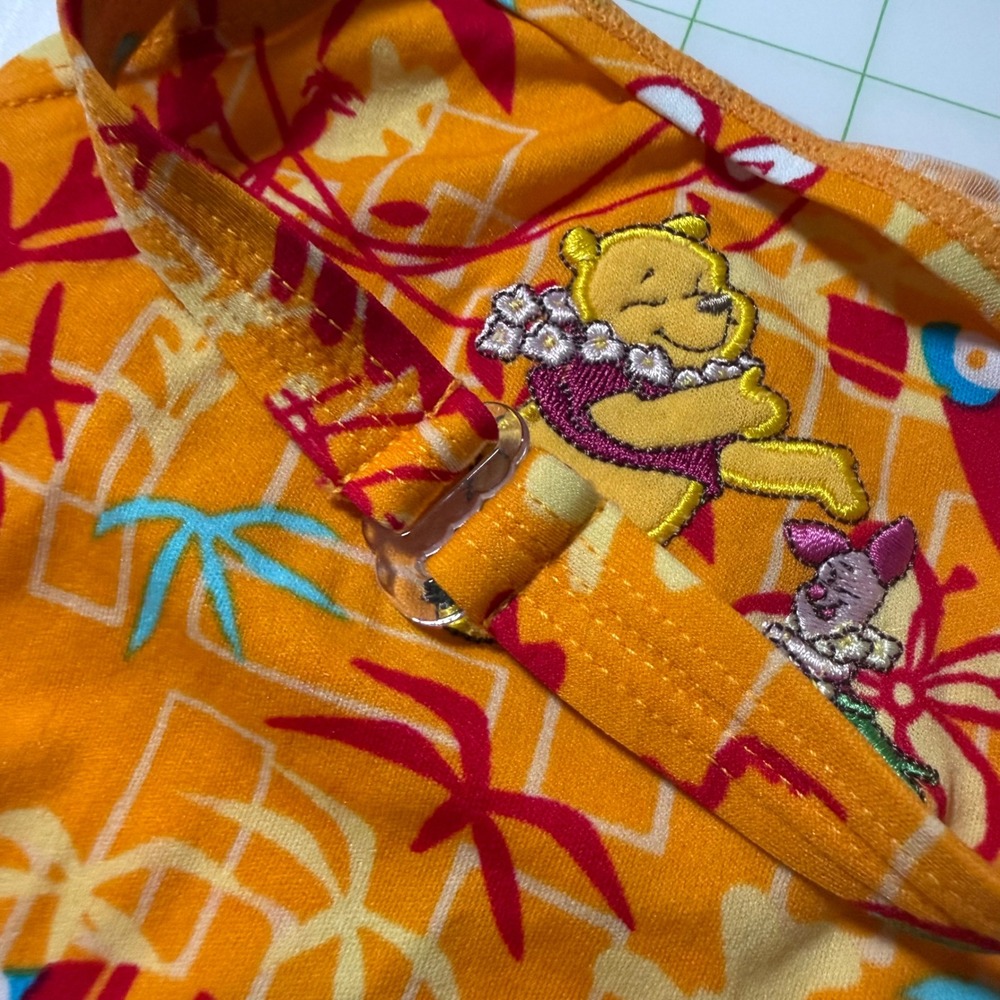 New Vintage 90s Disney Winnie Pooh Tropical Swimsuit one piece halter 18m girl - Picture 4 of 9